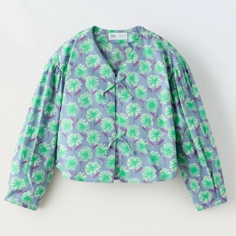 Zara Girls Kids Long-sleeve Floral Print Blue & Purple
Top/Blouse(Size 13-14)
